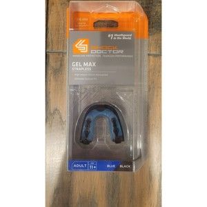 Brand New Shock Doctor Gel Max Strapless Mouth Guard Adult/Age 11+ In blue Black